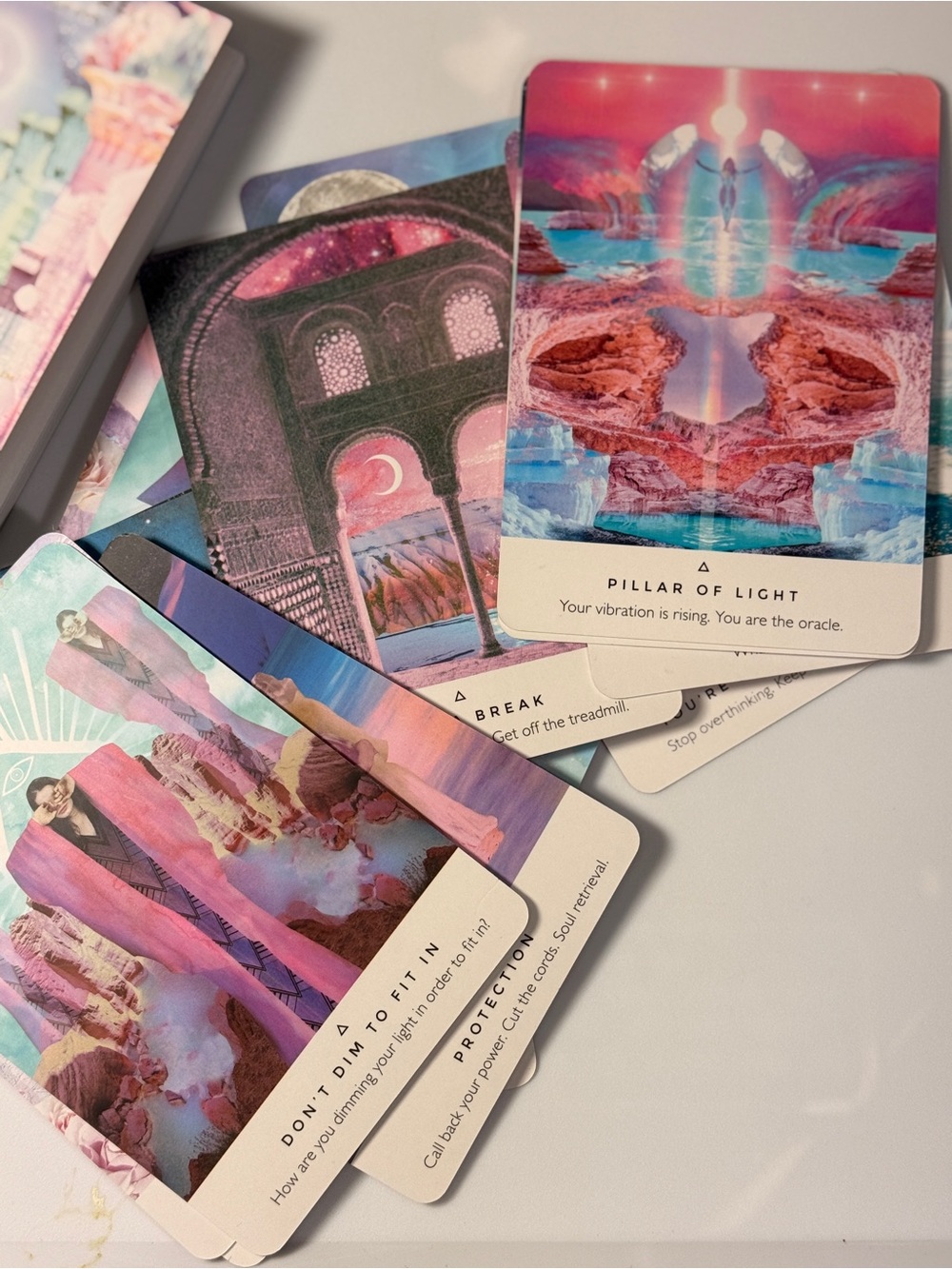 Rebecca Campbell Work Your Light Oracle Cards - Pink, Purple, Teal, Gold